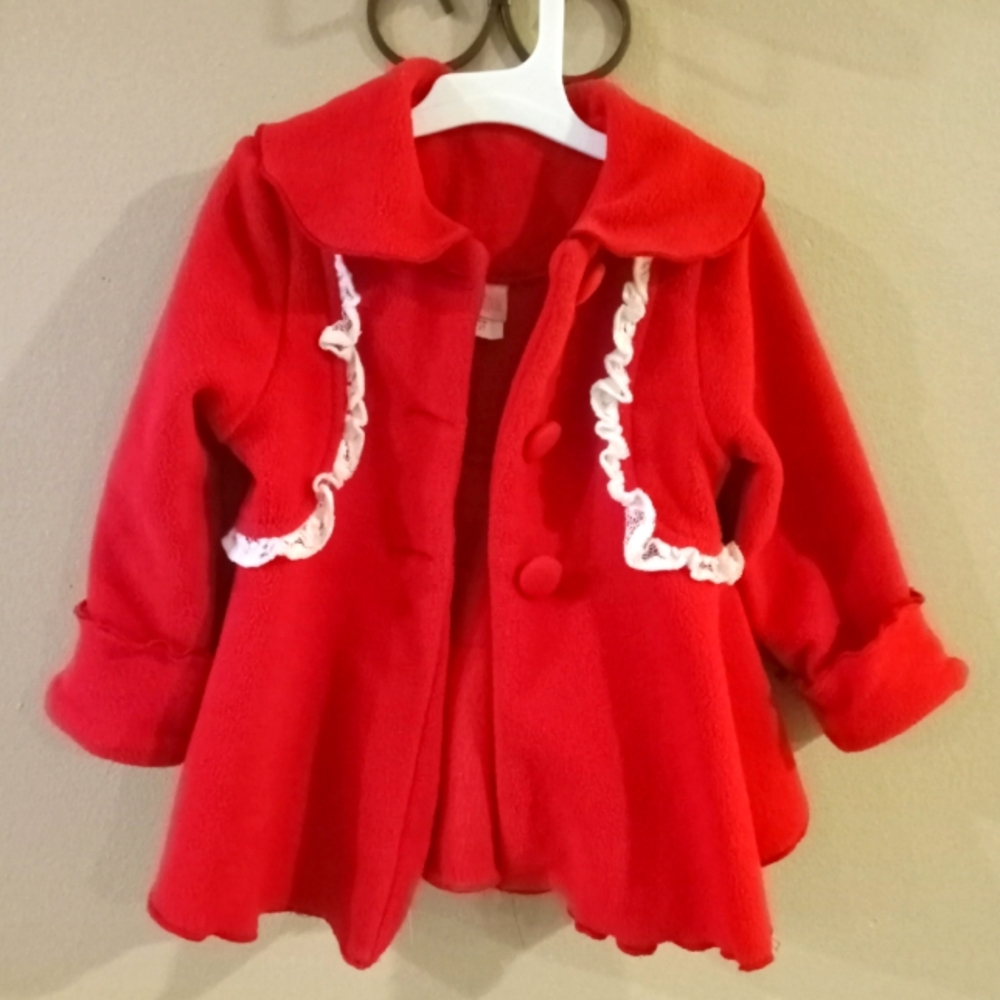 RicRac & Ruffles Christmas Coat 2t VVGC
